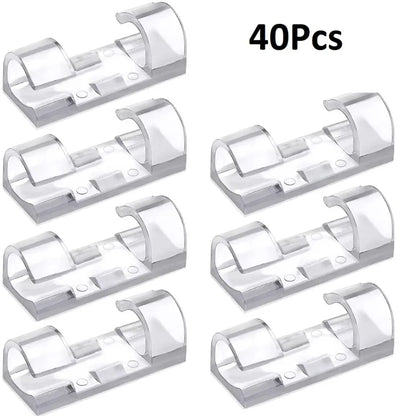 5/20/40/60Pcs Self-Adhesive Cable Organizer Clip Desk Tidy Management Clip Cable Protector For Mouse Headset Wire Storage Winder