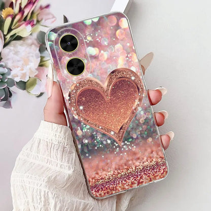 For Cover Xiaomi Redmi A5 4G / Poco C71 Phone Case Colorful Flower Butterfly Love Heart Lxuru Women Fashion Soft Clear Silicone