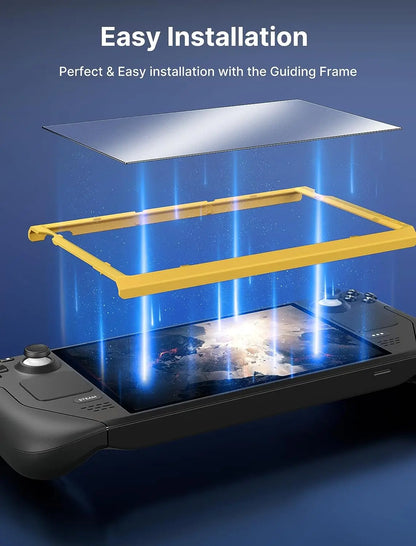 Steam Deck Screen Protector, Anti Glare Protector 9H Hardness Easy to Install with Guiding Frame Tempered Glass for Steam Deck