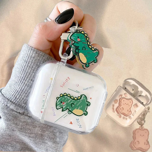 For AirPods 1 2 3 Earphone Case Funny Cute Cartoon Couples Bluetooth Headphone Protective Cover For AirPodsPro 2nd With Keychain