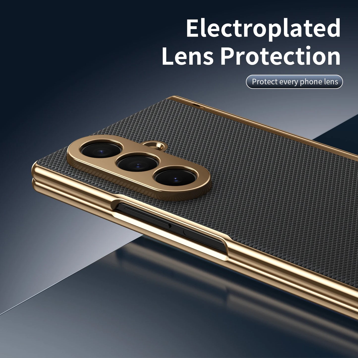 Case for Galaxy Z Fold 7/6/5/4 Phone Case With Screen Glass Film, Hinge Protector, Simple Solid Color Atmosphere Good Hand Feel