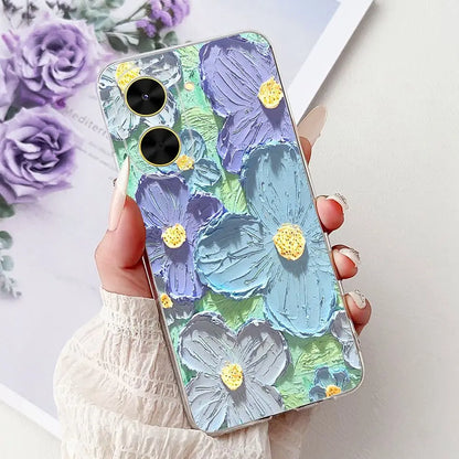 For Cover Xiaomi Redmi A5 4G / Poco C71 Phone Case Colorful Flower Butterfly Love Heart Lxuru Women Fashion Soft Clear Silicone