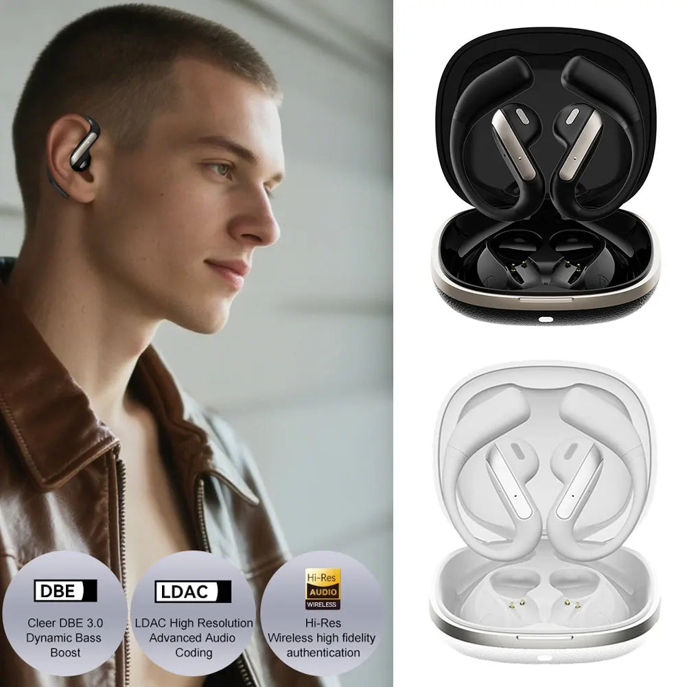 Smart Wireless Bluetooth 5.4 Headphones with AI Simultaneous Interpretation Long Battery Life Open-Ear Sports Headphones Yj55