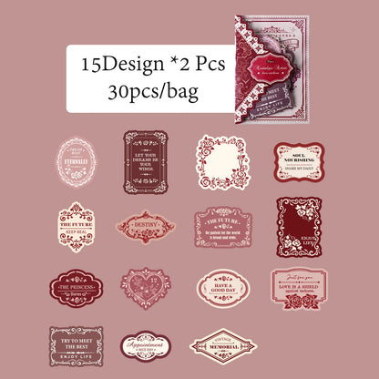 Mr. Paper, 6 Styles Nostalgic Artist Series Sticker Pack, Stationery Decorative Stickers, Cute Phone Case Stickers