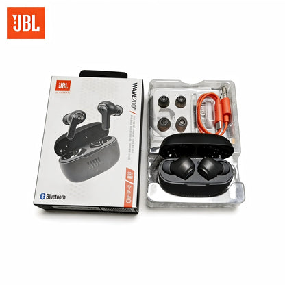 JBL Wave 200 True Wireless Bluetooth Earphones Stereo Earbuds Bass Sound Headphones Headset W200 Wireless Earphones MiC