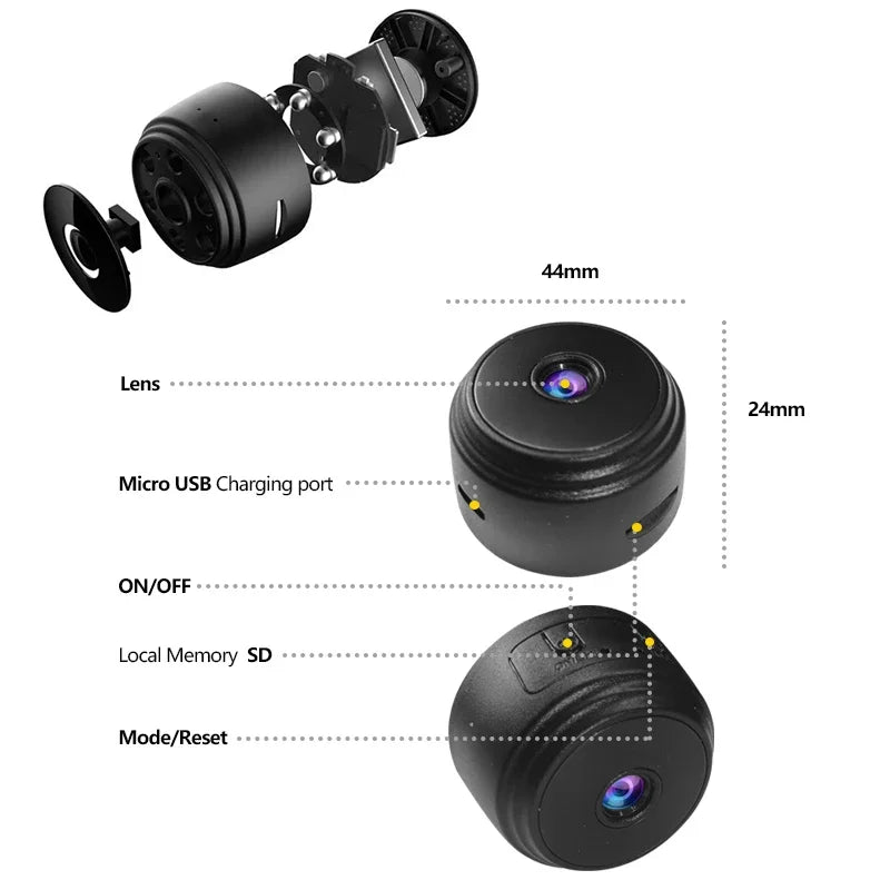 A9 Mini Camera HD 720P Intelligent Home Security IP WiFi Camera Monitor Mobile Remote Camera Mobile Remote Application