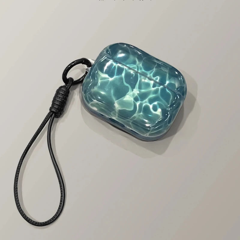 Water Ripple Headphone Case Suitable for AirPods Pro2/3 AirPods 2/3/4 TPU Material Custom Translucent Earphone Protective Case ﻿