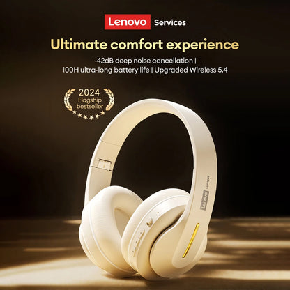NEW Lenovo LES-107 Wireless Bluetooth 6.0 Headset Dolby Surround Sound Gaming Headphones AUX Wired Foldable Headset 26H Playtime