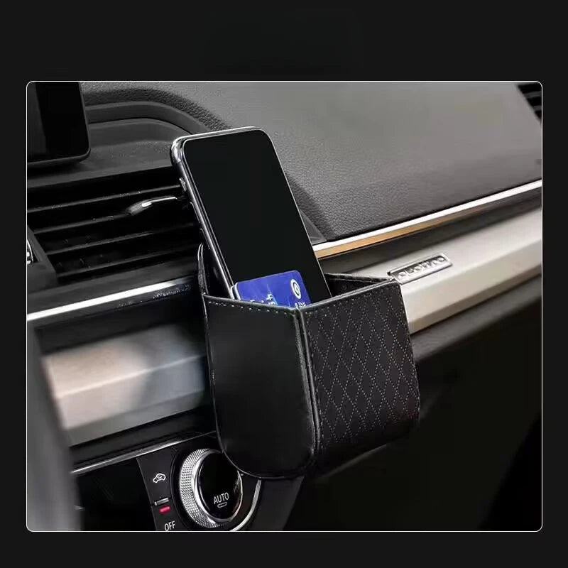 Car Air Vent Storage Bag Organizer Pocket Sunglass Holder Car Mount Phone Holder Coin Key Card Case Organizer with Hook