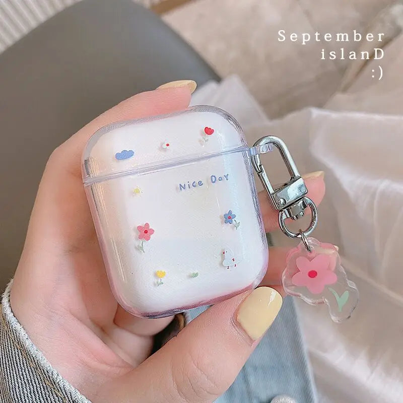 For AirPods 1 2 3 Earphone Case Funny Cute Cartoon Couples Bluetooth Headphone Protective Cover For AirPodsPro 2nd With Keychain