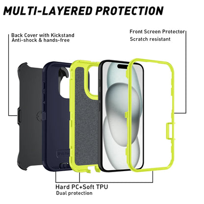 Otter Armor Box Shockproof Defender Phone Case for Iphone 16 11 12 13 14 15 17 Pro Max XSMAX 7 8 16E Hard Back Cover with Clip
