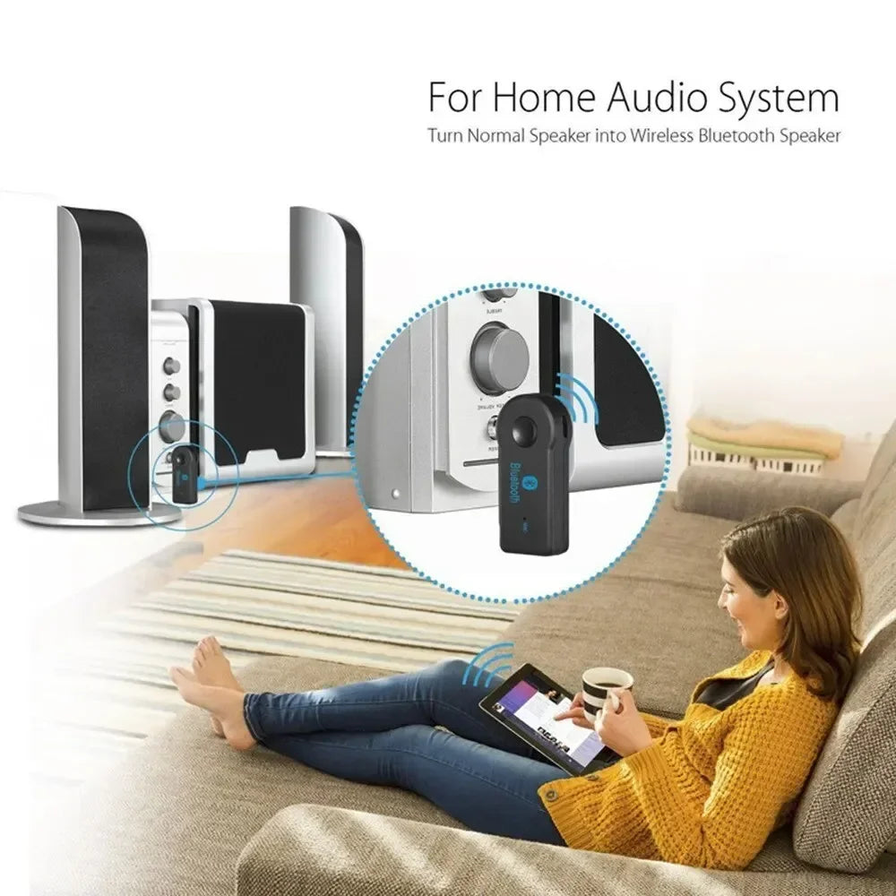 Wireless Bluetooth5.0 Car 3.5mm Socket Adapter,AUX Bluetooth 5.0 Receiver,Audio Converter Mobile Phone Hands-Free Stereo Adapter