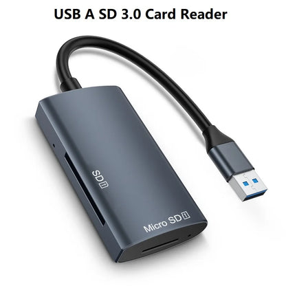 USB SD 4.0 Card Reader 2-in-1 Memory Card Reader for SDXC SD Micro SD UHS-II and UHS-I Cards USB A/Type-C to SD TF Card Reader