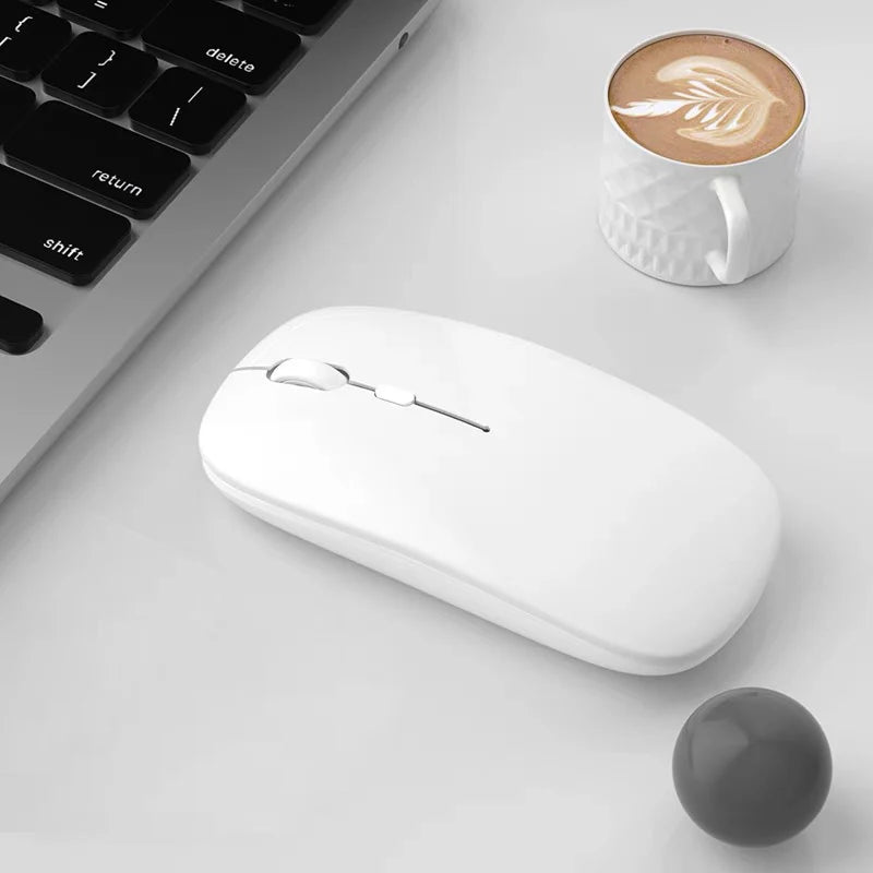 Slim Portable Office Mouse Wireless Bluetooth-Compatible 5.0 Silent Ergonomic BT Wireless Mice for Macbook Laptop iPad Tablet