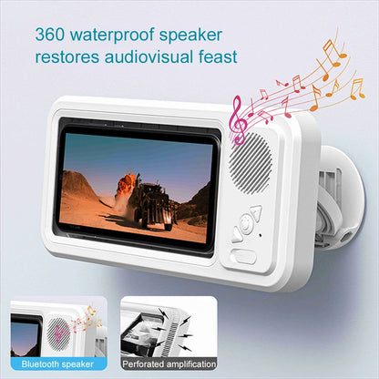 Brand New Bluetooth Shower Speaker And Phone Stand For Restoring Visual Feast IPX4 Level Bath Phone white