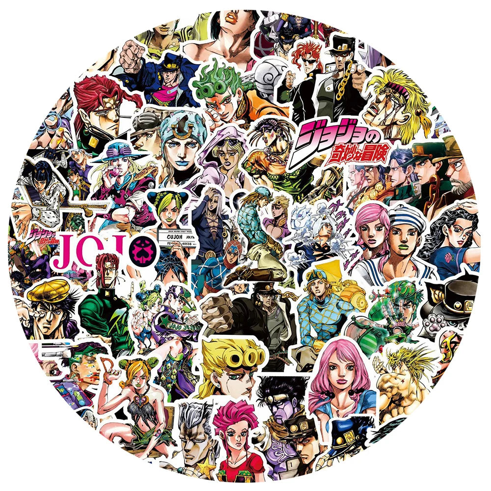 10/30/80pcs Anime JoJos Bizarre Adventure Stickers Cartoon Decals DIY Laptop Motorcycle Phone Case Diary Waterproof Sticker Toys