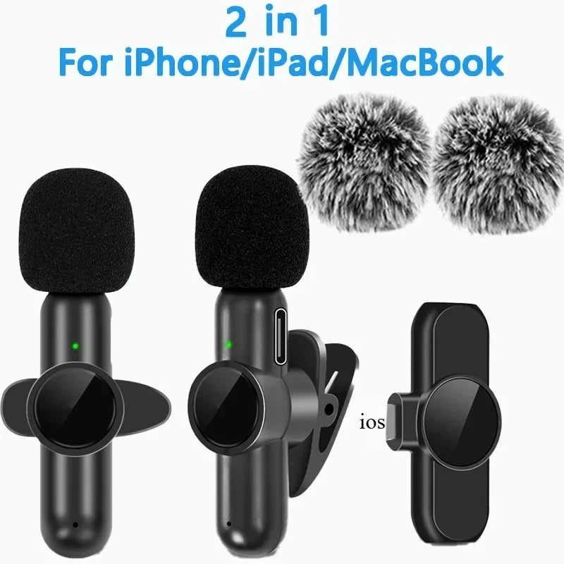 2.4G Wireless Lavalier Microphone  Audio Video Recording Noise Cancelling  for IPhone/iPad/Android/Xiaomi/Samsung Live Game Mic