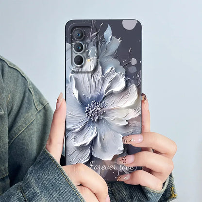 For Realme GT Master Phone Case GTmaster Edition RMX3363 RMX3360 Casing Soft Silicone Sweet Painted Fashion Flower Printed Cover