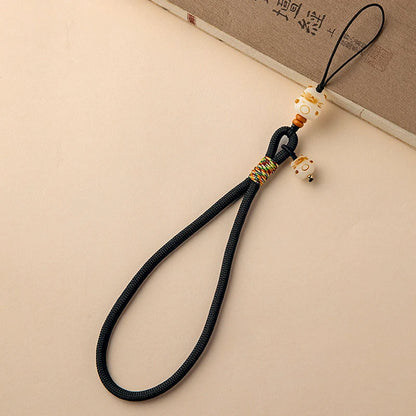 Cute Cartoon Bodhi Lucky Cat Bag Charm Phone Chain With Wrist Pendant Anti Loss Phone Case Lanyard Backpack Decoration Gift