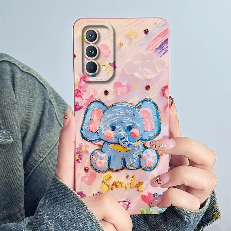 For Realme GT Master Phone Case GTmaster Edition RMX3363 RMX3360 Casing Soft Silicone Sweet Painted Fashion Flower Printed Cover