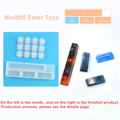 1pcs Manual Mechanical Gaming Keyboard Mold Computer PC Gamer Pet Paw keycaps Silicone Molds Dried Flower Resin Crafts