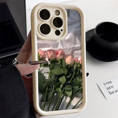 Flower Phone Case For iPhone 11 Case iPhone 15 12 13 14 Pro Max X XR XS Max 7 8 15 Plus SE 2020 2022 Shockproof Soft Matte Cover