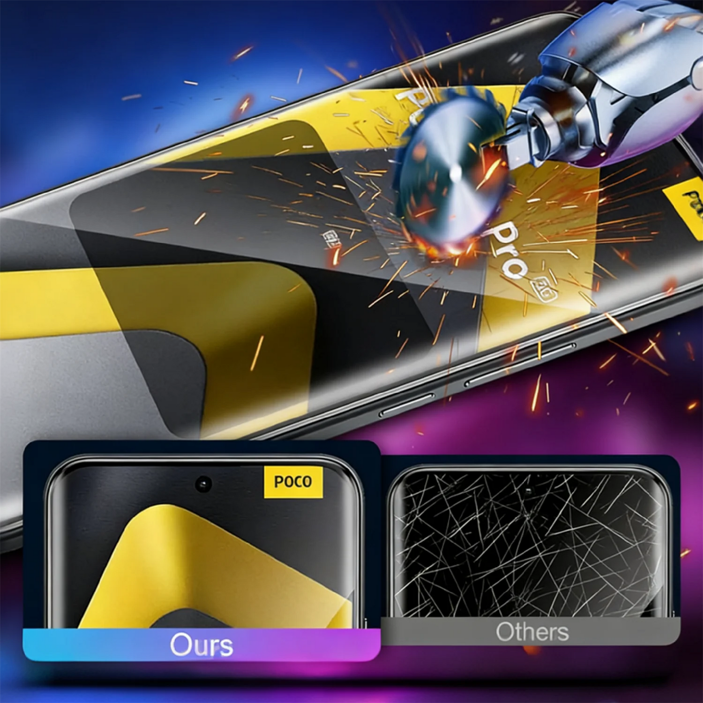 For Poco M8 Tempered Glass Screen Protector 6.77inch Full Curved Protective Film