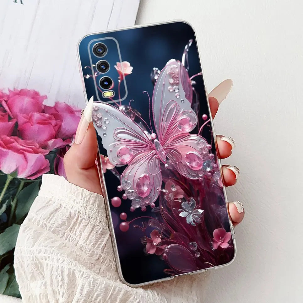 Soft Clear Siliocne Cover For Vivo V2027 V2028 V2029 Phone Case Vivo Y11s Y12s Y20 Y20s Y20i Y20G Cartoon Animals Flower Coque