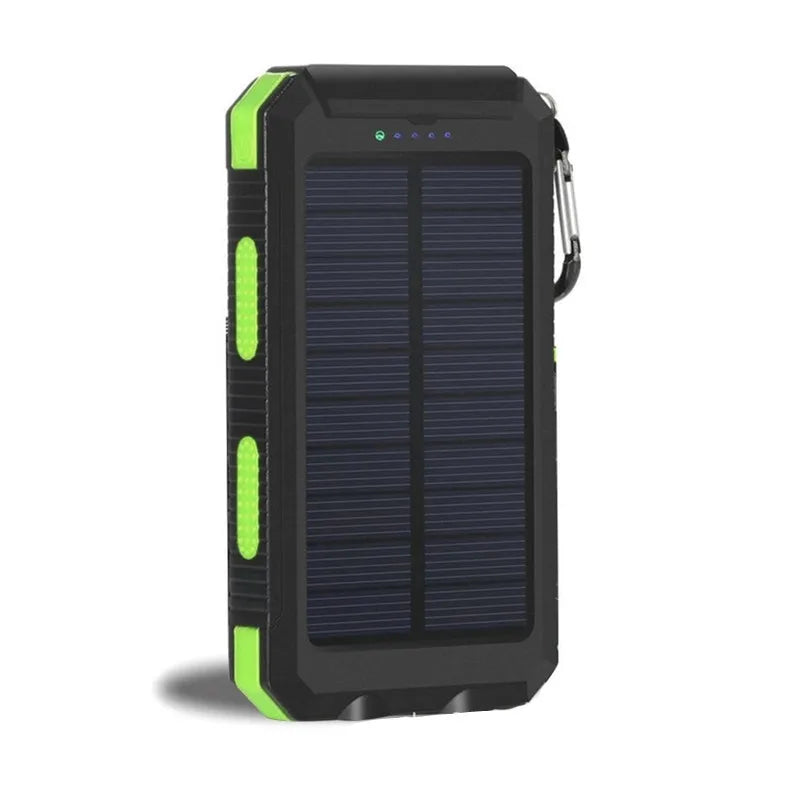 Solar Power Bank 200000mAh Waterproof Portable Solar Panel Powerbank External Battery Charger Powerbank with LED Camping Light