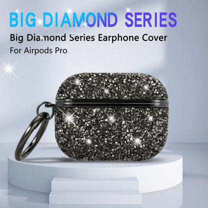 Funda For AirPods 4 3 2 1 Pro2 Case Glitter Diamond Bling Headphone Cover For AirPods 4 4th Pro 2 2nd Cases TPU Coque With Hook
