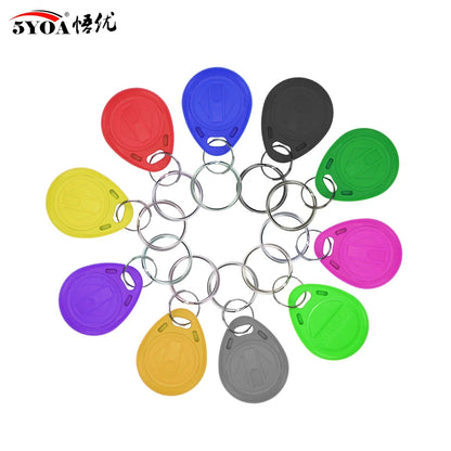 5YOA 10pcs 125KHz T5577 Keyfobs Rewritable Duplicate Tag 5200 Proximity Copy Access Card ID Token Ring RFID Cloner Keychain