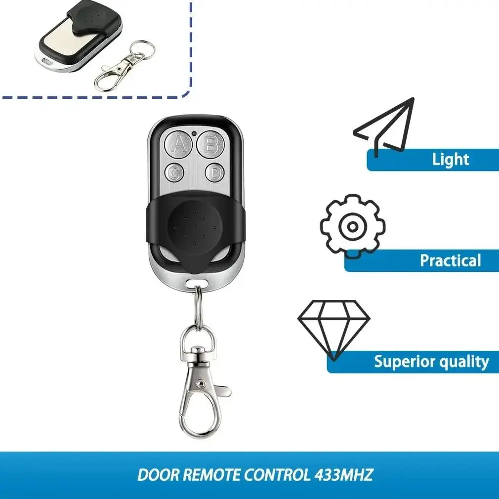 433MHz Smart Copy Duplicator Metal Push Button Remote Control Transmitter ABCD 4Button Garage Door Opener Remote 1pc