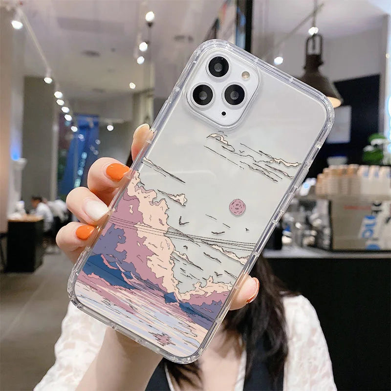 For Samsung S23 S25 Ultra Case Anime Landscape Phone Case For Samsung Galaxy S24 S22 Ultra S20 S21 FE S23Ultra S 23 Plus Covers
