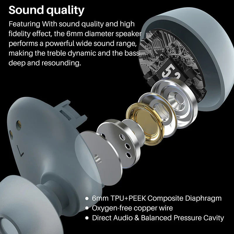 TOZO A1 Bluetooth Earphones,  Wireless Earbuds Immersive Sound Long Distance Connection Headphones Ultra Lightweight,Black