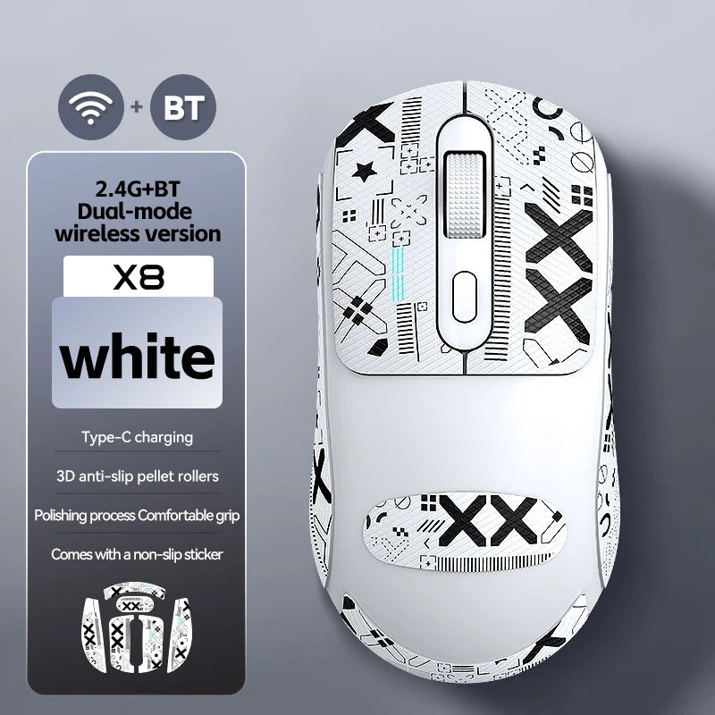 Warvank X8 Wireless Gaming Mouse 500mAh TYPE-C Rechargeable Office Mouse Suitable for Laptop Desktop Computers