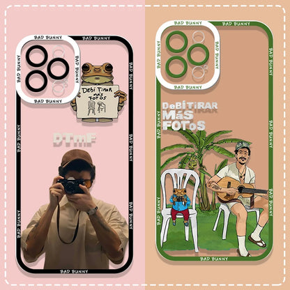 Clear Phone Case for IPhone 16 Pro Max 15 14 13 12 11 Mini X XR XS SE2 7 8 14Plus DTMF Debí Tirar Más Fotos Bad Bunny Soft Cover