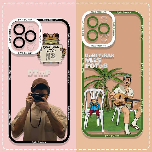 Clear Phone Case for IPhone 16 Pro Max 15 14 13 12 11 Mini X XR XS SE2 7 8 14Plus DTMF Debí Tirar Más Fotos Bad Bunny Soft Cover