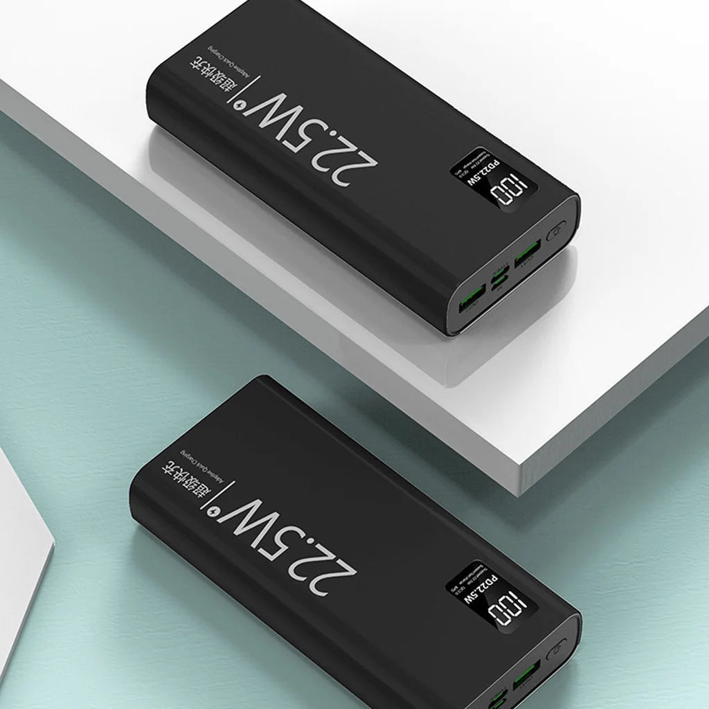 Power Bank 20000mAh Com Tela LCD Carregamento Rápido 2 Portas USB Para Celular Viagem E Uso Diário Portátil
