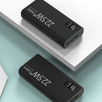 Power Bank 20000mAh Com Tela LCD Carregamento Rápido 2 Portas USB Para Celular Viagem E Uso Diário Portátil