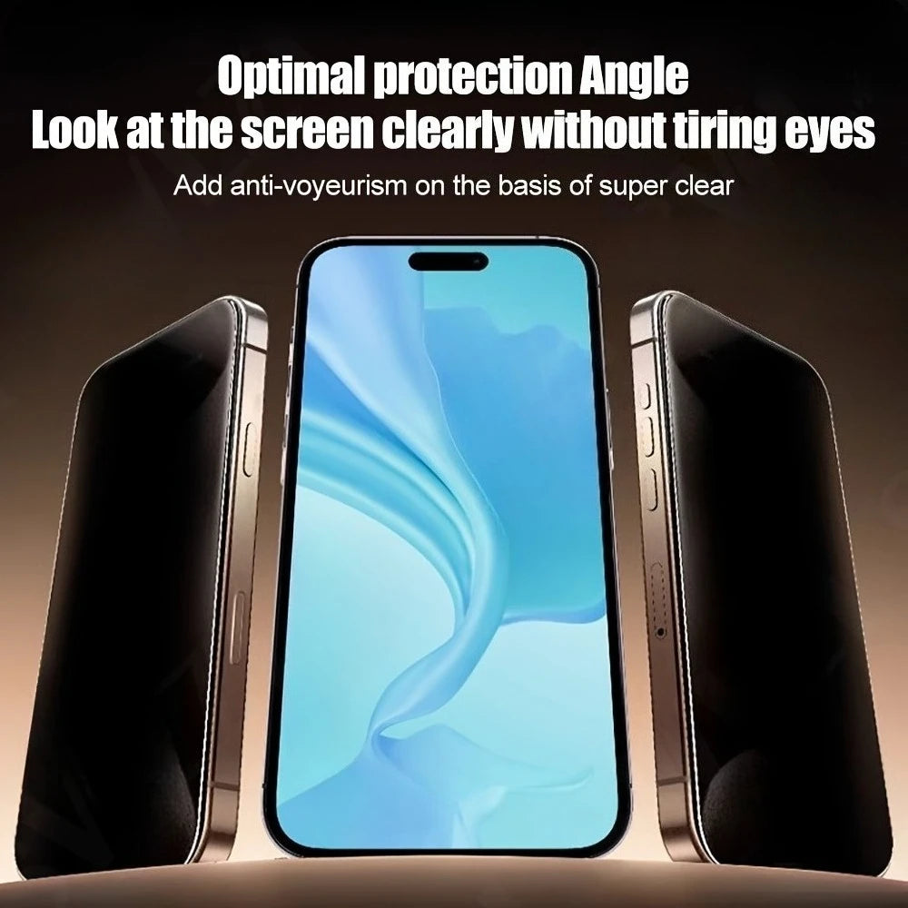3Pcs Anti Spy Screen Protector for iPhone 17 16 15 14 Pro Max 16 15 Plus 13 12 11 Pro 17 Air XR XS Full Cover Protective Glass