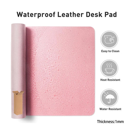 Large Size Office Computer Desk Protector Mat PU Leather Waterproof Non Slip Mouse Pad Desktop Keyboard Desk Pad Gaming Mousepad