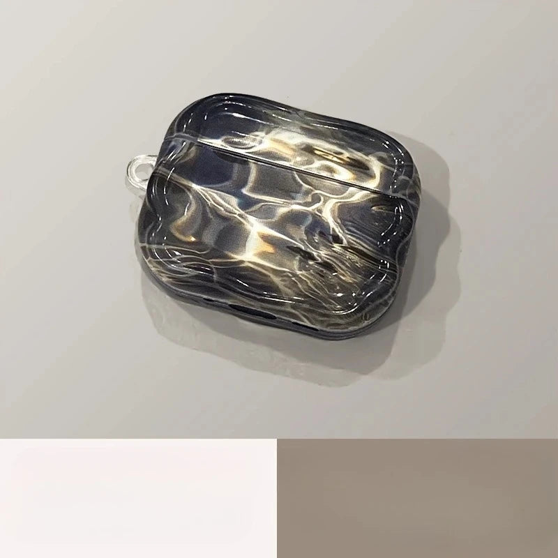 Water Ripple Headphone Case Suitable for AirPods Pro2/3 AirPods 2/3/4 TPU Material Custom Translucent Earphone Protective Case ﻿