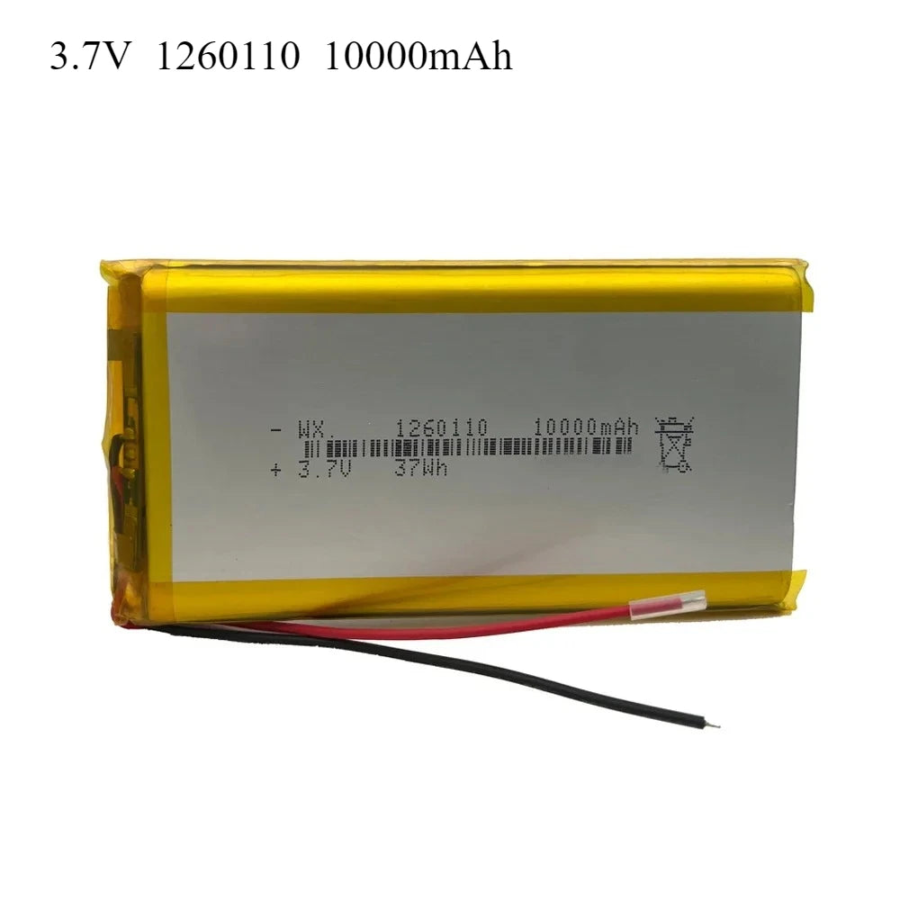 3.7V 10000mAh 1260110 Polymer Lithium Battery/lithium Ion Battery for Power Bank,GPS,100% Real Capacity