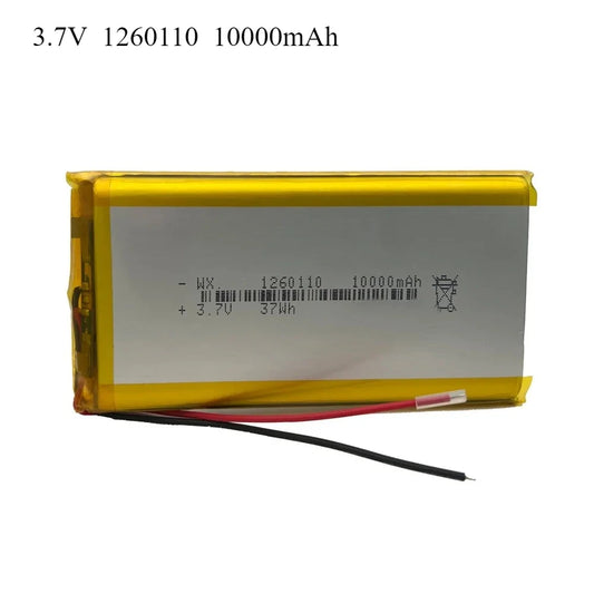 3.7V 10000mAh 1260110 Polymer Lithium Battery/lithium Ion Battery for Power Bank,GPS,100% Real Capacity