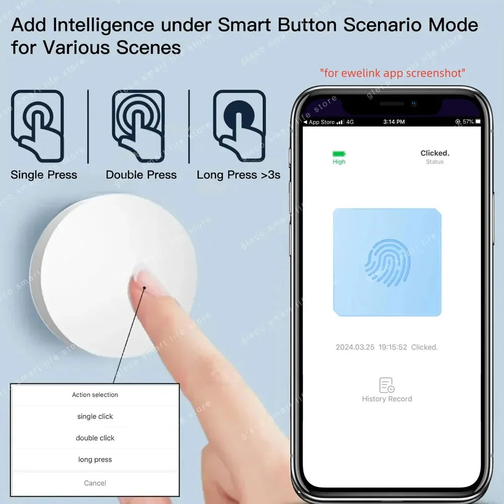 New Zigbee Button Scene Switch Wireless Remote One Key Controller Smart Home Automation Scenario For Ewelink Alexa Google 2Mqtt