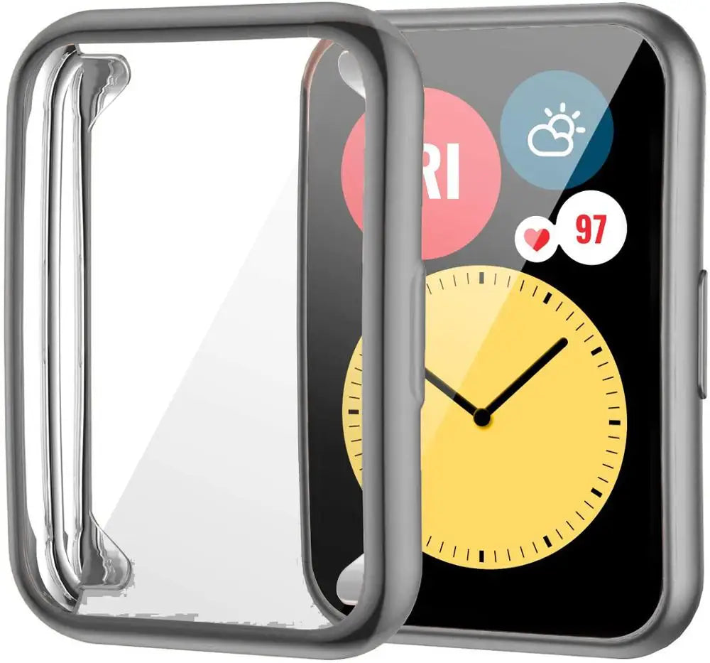 Plated Cover For Huawei Watch fit/fit 2 Case Smartwatch Accessories TPU Bumper All-Around Screen Protector Huawei fit2 watchcase