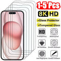 Tempered Glass 1-5Pcs For iPhone X XS XR 11 12 13 14 15 16 17 Pro Max Mini Alr Plus SE Generation Models Screen Protector
