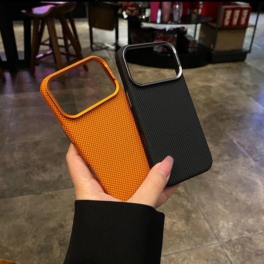 Magnetic Ultrathin Carbon Fiber Texture Phone Case For iphone 17Pro Max 16 Pro Frosted Skin Feel Wireless Charge Matte PC Cover