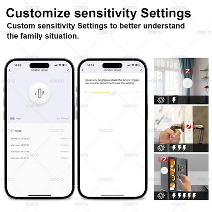Tuya Zigbee Smart Vibration Sensor Door Window Glass Broken Detector Anti-theft Shock Alarm work with Smart Life App Need Hub