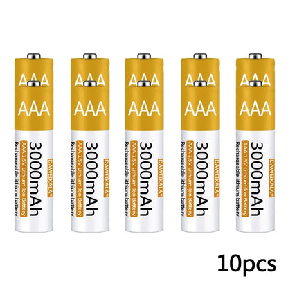 Rechargeable Lithium-ion Battery 3000mAh 1.5V AAA Battery for remote control mouse small fan Electric toy